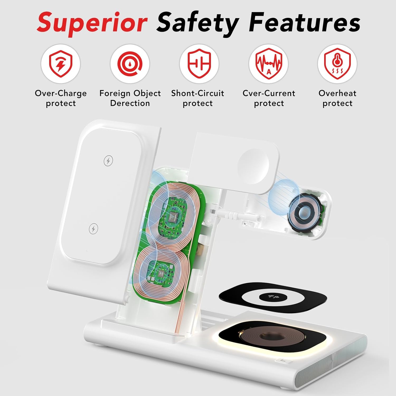 3 in 1 Wireless Charging Station for Samsung – Foldable Fast Charger