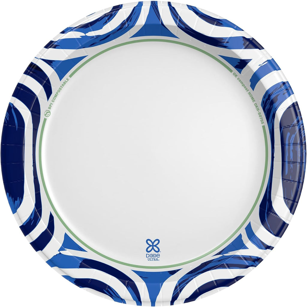 Dixie Ultra, Large Paper Plates, 10 Inch, 100 Count, 3X Stronger*, Heavy Duty, Microwave-Safe, Soak-Proof, Cut Resistant, Disposable Plates for Heavy, Messy Meals