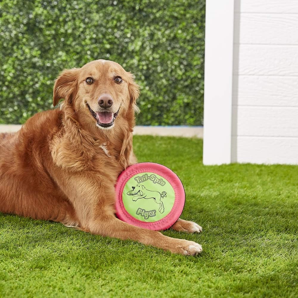 Booda Tail Spin Flyer – Lightweight Fabric Dog Frisbee for Fetch, Water Play & Interactive