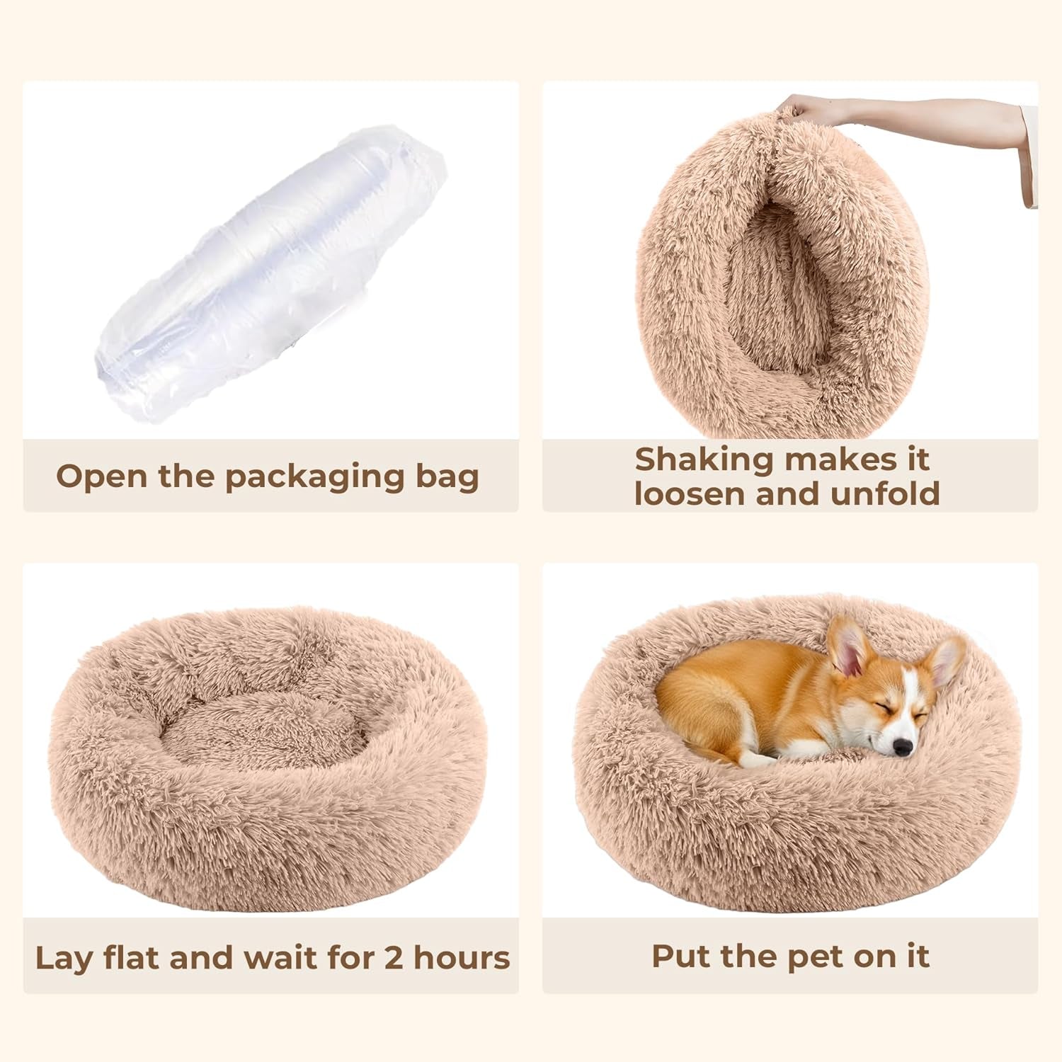 Calming Donut Dog Bed – Anti Anxiety Fluffy
