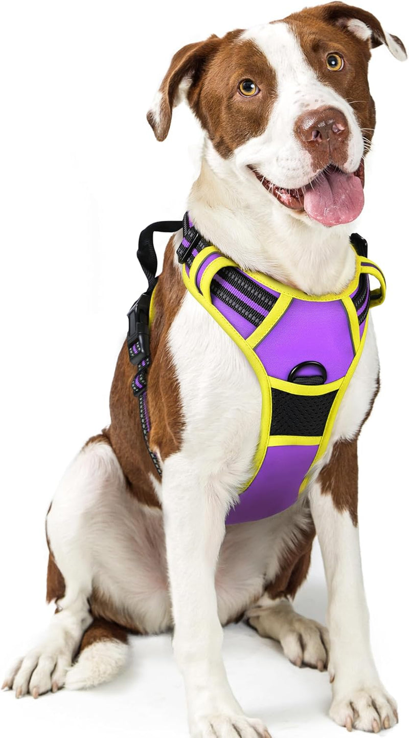 Dog No Pull Harness – Adjustable Soft Padded Reflective Vest with Dual Leash Clips & Control Handle for Medium to Large Dogs