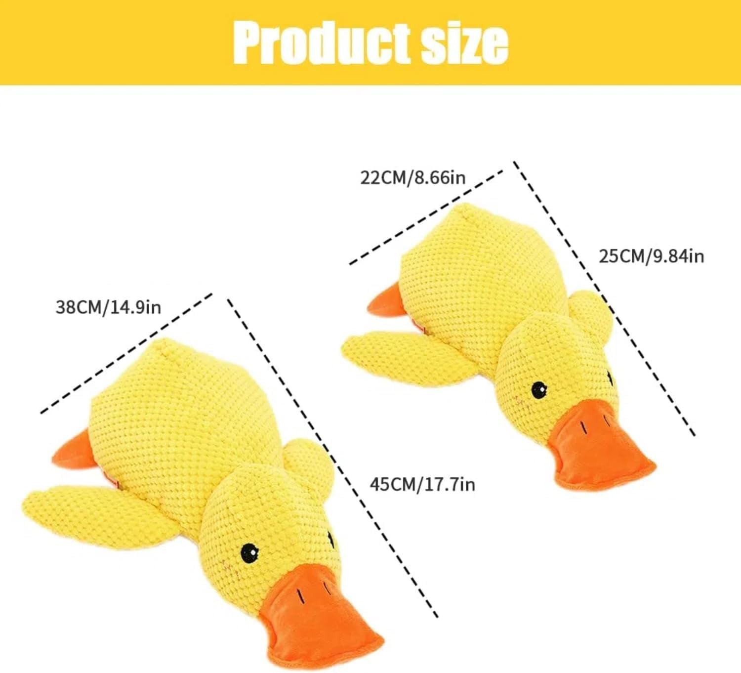 Duck Dog Toy – Durable Squeaky Plush Toy for Aggressive Chewers