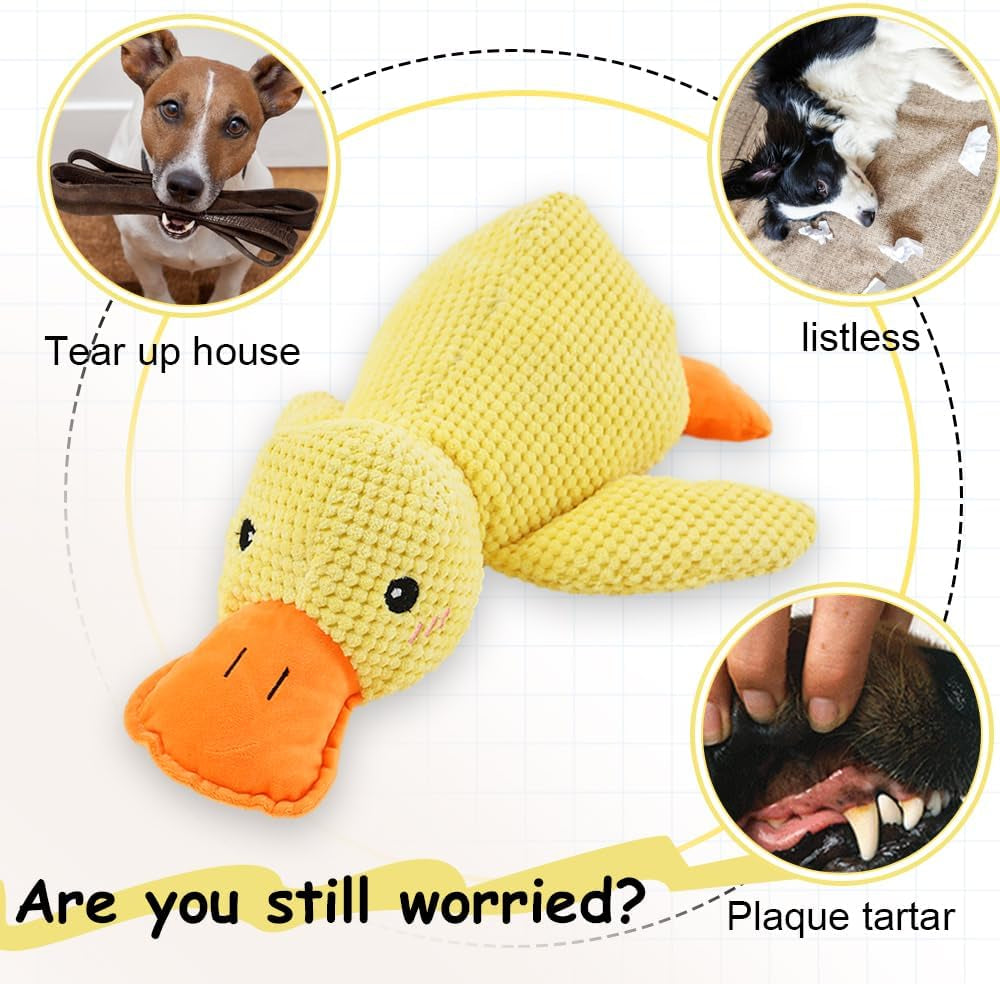 Duck Dog Toy – Durable Squeaky Plush Toy for Aggressive Chewers, Calming & Interactive