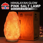 Himalayan Pink Salt Lamp – USB Natural Crystal Lamp with Touch Dimmer, Wooden Base & LED Light for Home Décor, Relaxation & Ambient