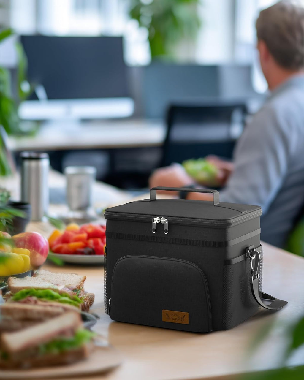 Insulated Lunch Box for Men – Leakproof Cooler Lunch Bag with Multiple Pockets & Adjustable Strap for Work