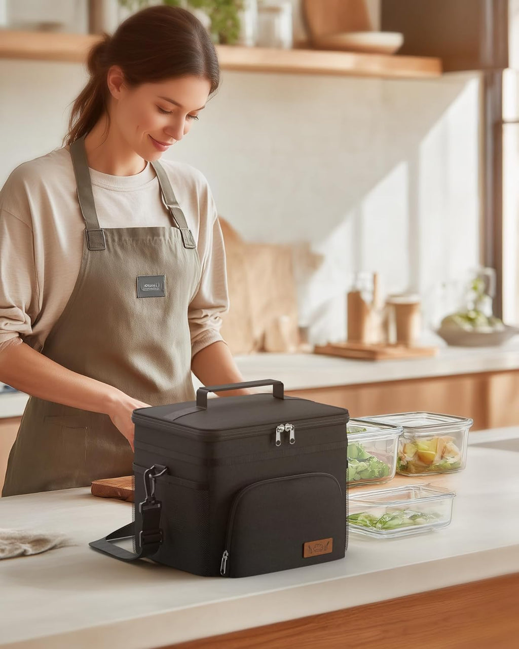 Insulated Lunch Box for Men – Leakproof Cooler Lunch Bag with Multiple Pockets & Adjustable Strap for Work, Travel & Picnic