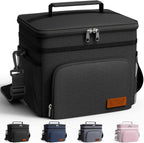 Insulated Lunch Box for Men – Leakproof Cooler Lunch Bag with Multiple Pockets & Adjustable Strap for Work, Travel & Picnic (Black)