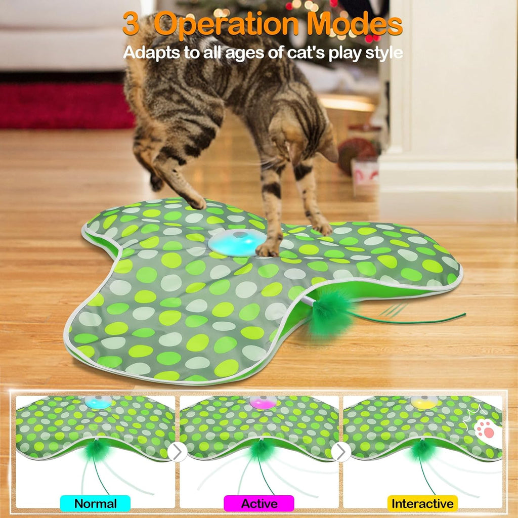 Interactive Cat Toys for Indoor Cats – Rechargeable Moving Feather & Real Mouse