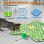 Interactive Cat Toys for Indoor Cats – Rechargeable Moving Feather & Real Mouse Sound