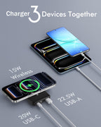 Magsafe Charger Power Bank 10000mAh – Magnetic Wireless Portable Charger with Foldable