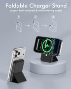 Magsafe Charger Power Bank 10000mAh – Magnetic Wireless Portable Charger with Foldable Stand