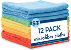 Microfiber Cleaning Cloths – 12 Pack Ultra Soft Lint-Free Reusable Towels for Home, Kitchen & Car Cleaning (11.5” x 11.5”)