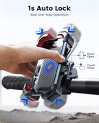 Phone Mount for Motorcycle – Auto Lock Handlebar Bike Phone Holder