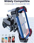 Phone Mount for Motorcycle – Auto Lock Handlebar Bike Phone Holder with 100MPH Anti-Shake, 360°