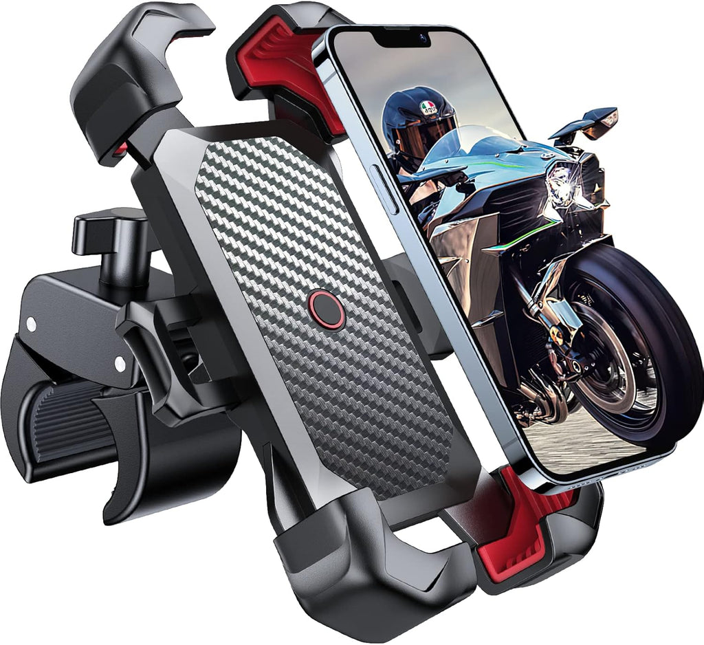 Phone Mount for Motorcycle – Auto Lock Handlebar Bike Phone Holder with 100MPH Anti-Shake, 360° Adjustable & Quick Install