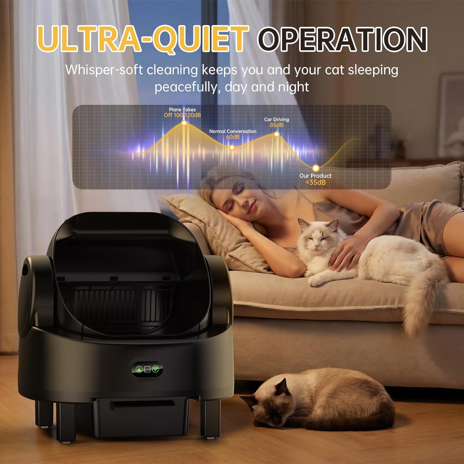 Self Cleaning Cat Litter Box – Automatic Open-Top Smart Litter