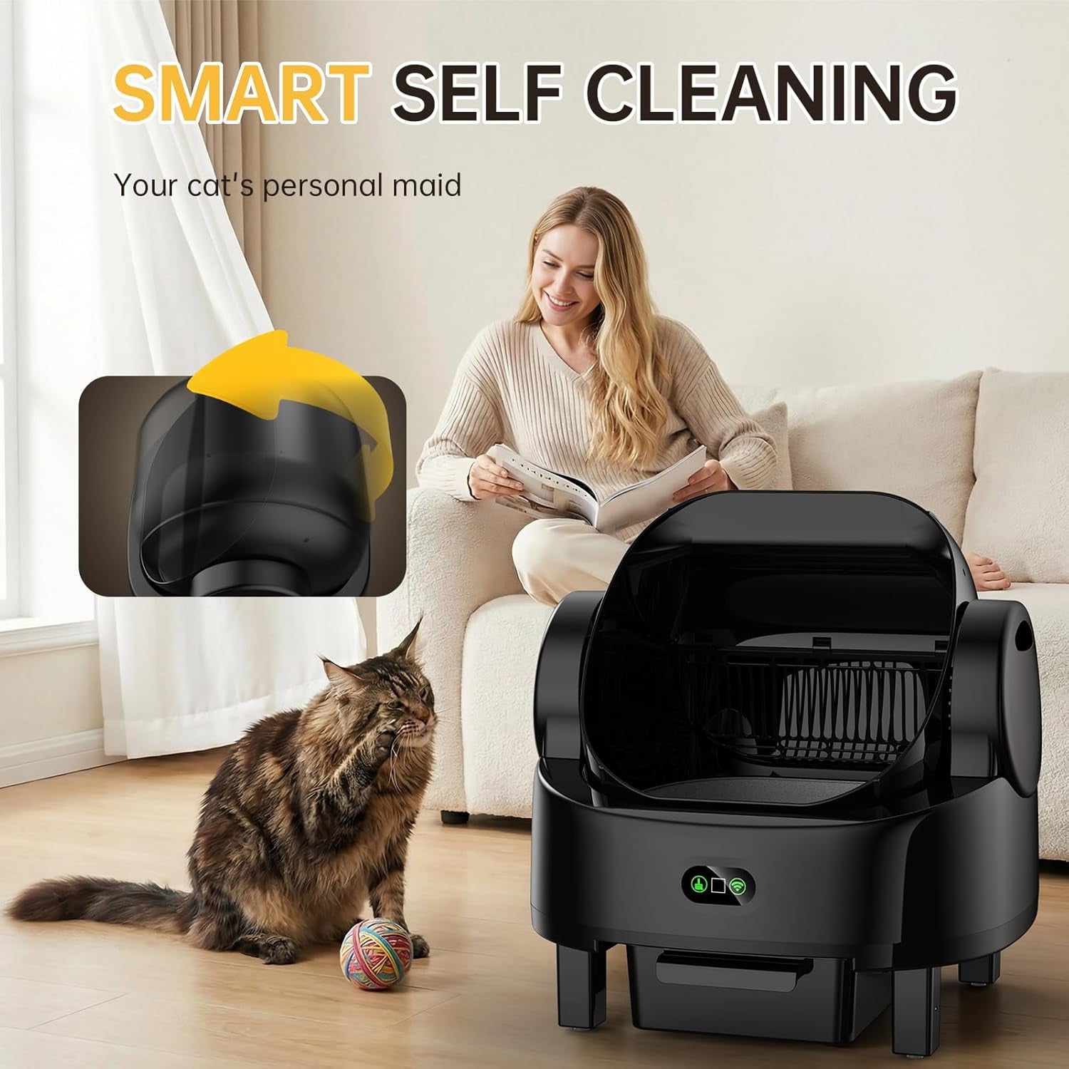 Self Cleaning Cat Litter Box  Automatic Smart Litter Box with App  My  Bright Future