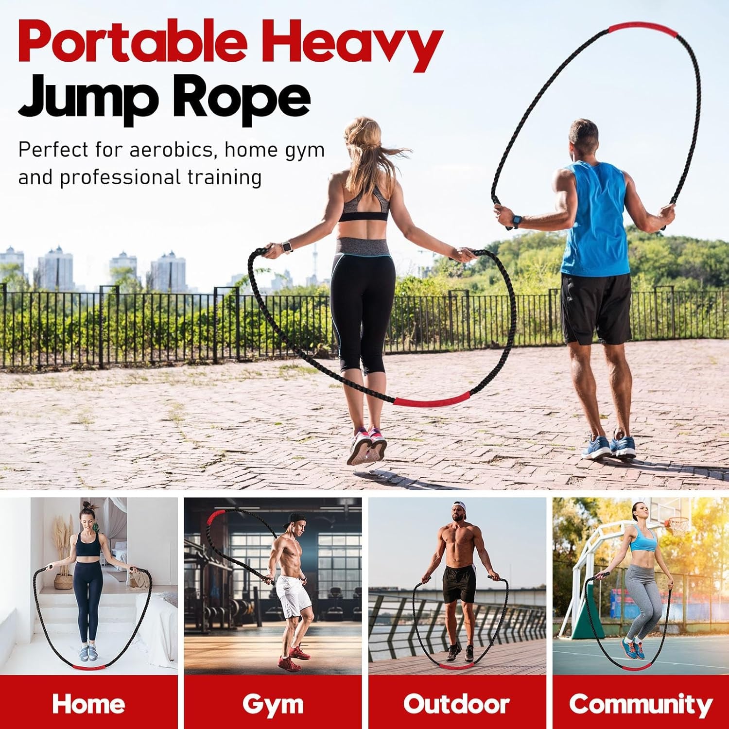 Weighted Jump Rope – Heavy 3LB/4LB/5LB Skipping Rope for Men