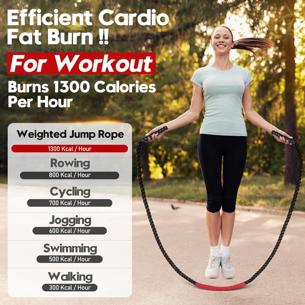 Weighted Jump Rope – Heavy 3LB/4LB/5LB Skipping Rope for Men & Women