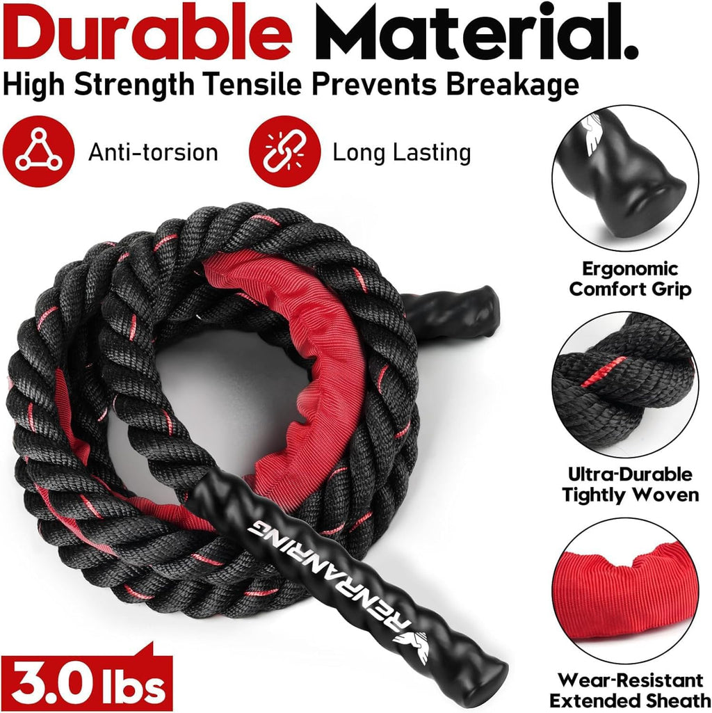 Weighted Jump Rope – Heavy 3LB/4LB/5LB Skipping Rope for Men & Women, Full Body Workout for Strength, Cardio