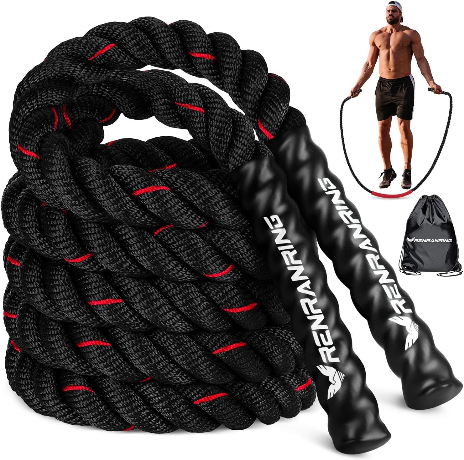 Weighted Jump Rope – Heavy 3LB/4LB/5LB Skipping Rope for Men & Women, Full Body Workout for Strength, Cardio, and Muscle Building